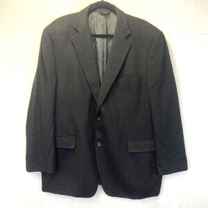 Vintage Pavone 100% Cashmere Sports Coat Blazer Jacket Mens 48R Black Chile Soft